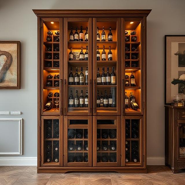 Sommelier's Oak Collection Cabinet